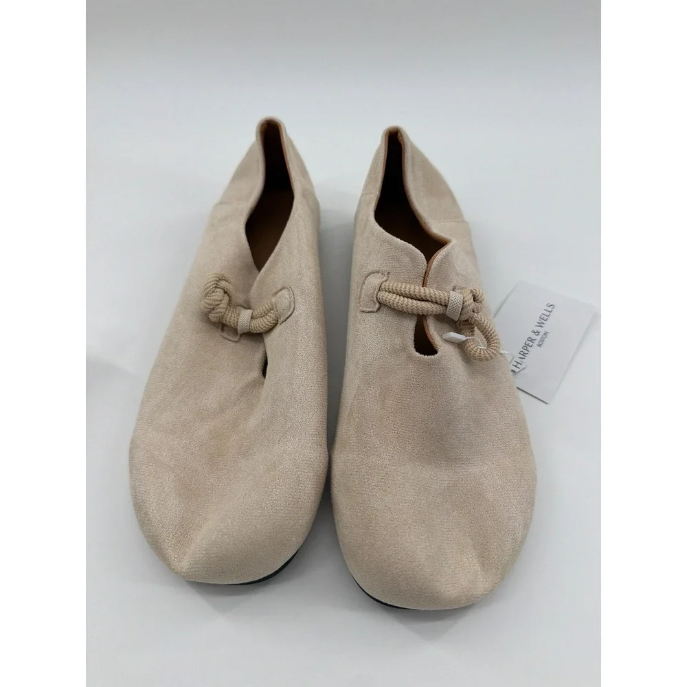 Harper & Wells Camilla Orthopedic Comfort Lace Loafers Beige Suede Flats EU 43